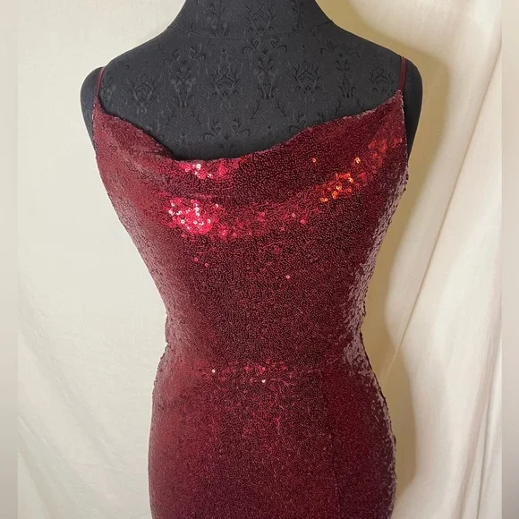 B. Smart | Dresses | Red Sequin Bodycon Prom Dress With Side Slit | Poshmark